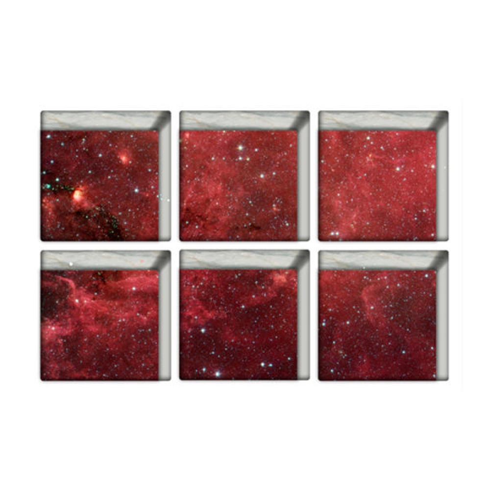 PAG 6pcs 13x13cm Starry Sky Pattern 3D Anti Slip Waterproof Bathtub Sticker - Image 2