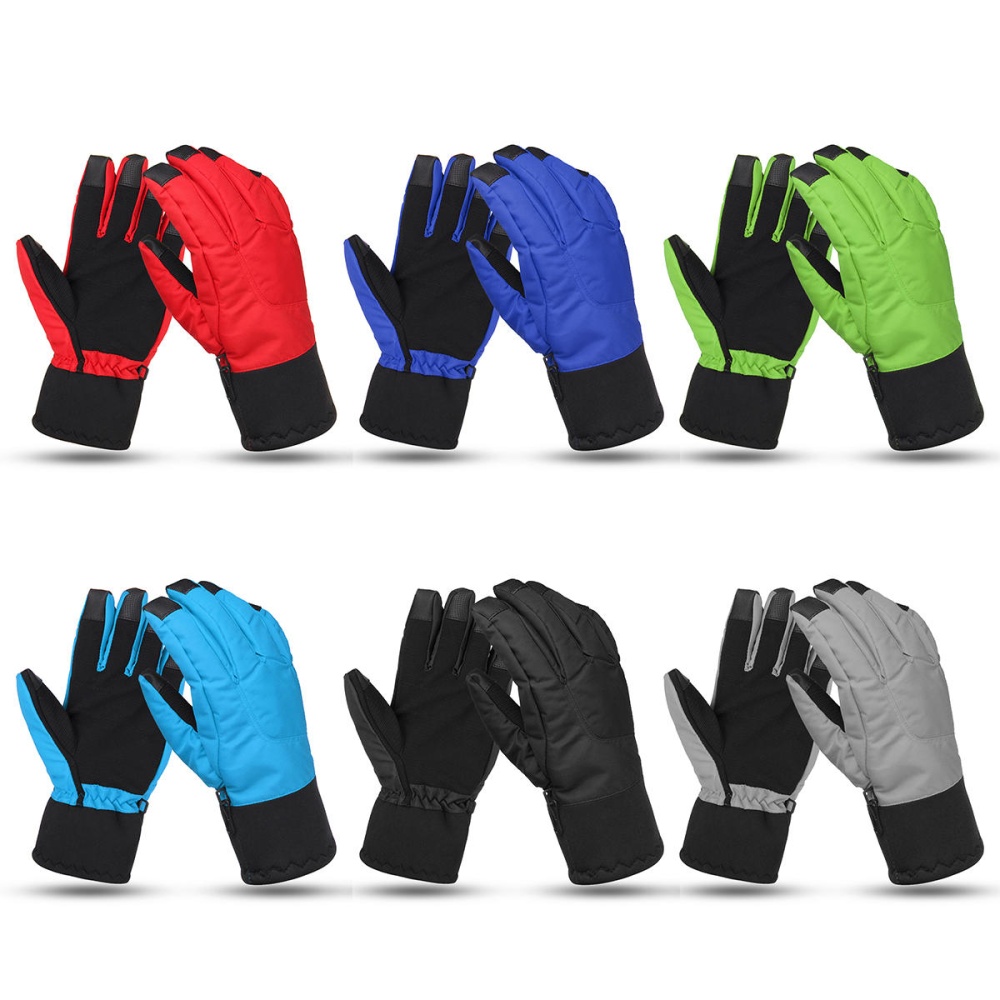 Motorcycle Touch Screen Gloves L size Winter Warm Windproof Waterproof Anti-slip Thermal Nylon - Grey - Image 2