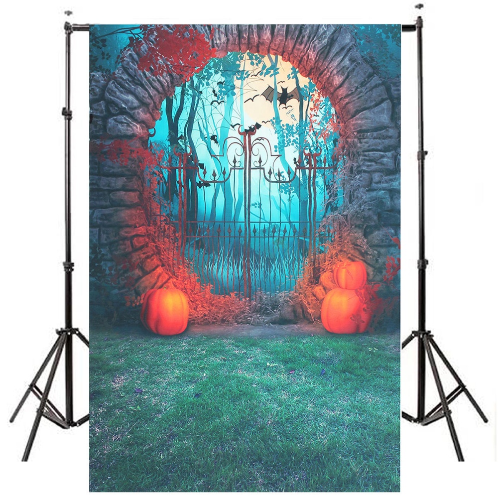 3x5FT 5x7FT Vinyl Halloween Pumpkin Bat Photography Backdrop Background Studio Prop - 150CM * 210CM - Image 2