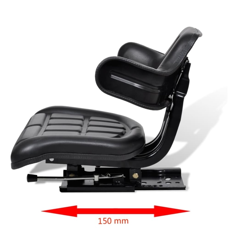 Tractor seat with backrest black - Image 2