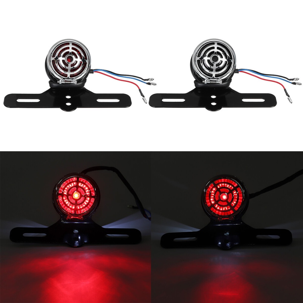 Universal Motorcycle Motorbike Led Rear Tail Brake Stop Light Number Plate Lamp - Red - Image 2