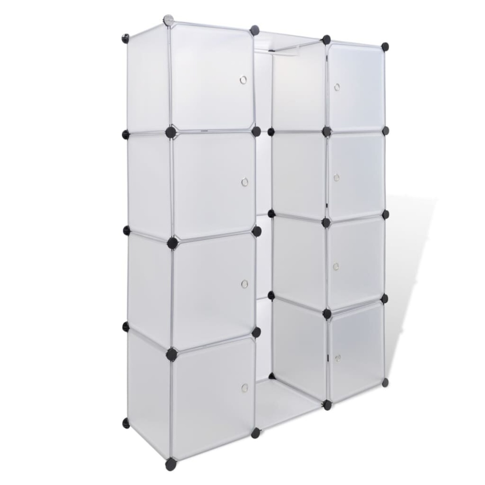 Cabinet with 9 compartments modular 37x115x150 cm white - Image 2