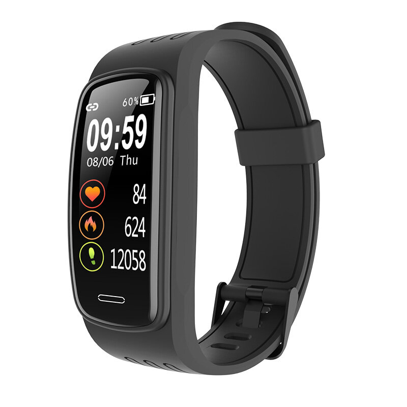 CORN CB01 IP68 Waterproof SpO2 Heart Rate Blood Pressure Monitor Sport Route Track Weather Forecast Smart Watch - Black