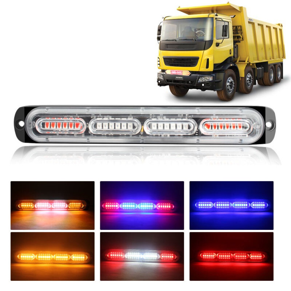 12-24V 72W 24LED Car Strobe Light Side Maker Lamp Waterproof MultiColor For Truck Van Off Road ATVs - Yellow