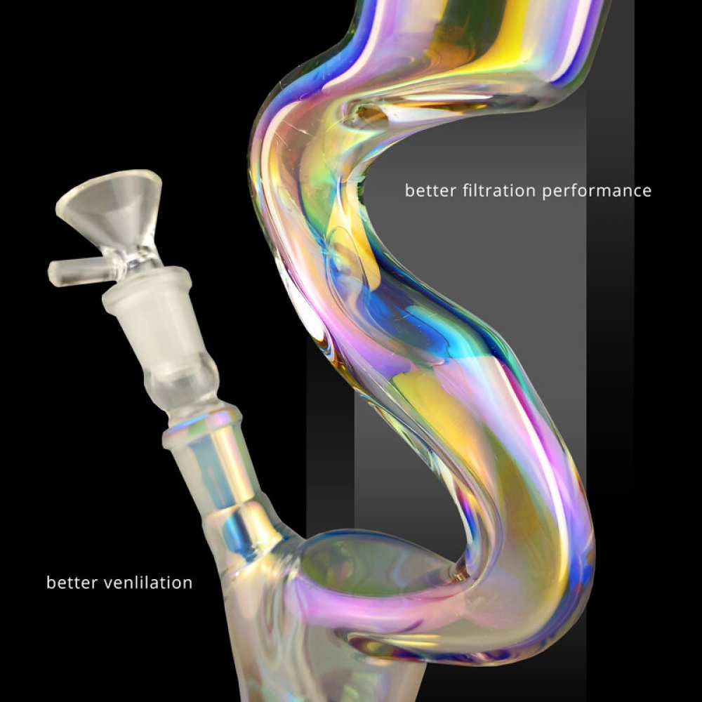 30CM Height Beaker Glass Joint Pipes Bubblers for Smoking Recycler T obacco Water H ookah Pen - Image 2