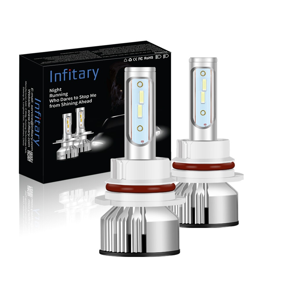 Infitary V3-1860 2PCS 50W Car LED Headlights Bulbs H7 9005 9006 H1 H3 H11 H4 9004 9007 H13 IP68 Waterproof Lamp 6000LM 4300K - H1 - Image 2