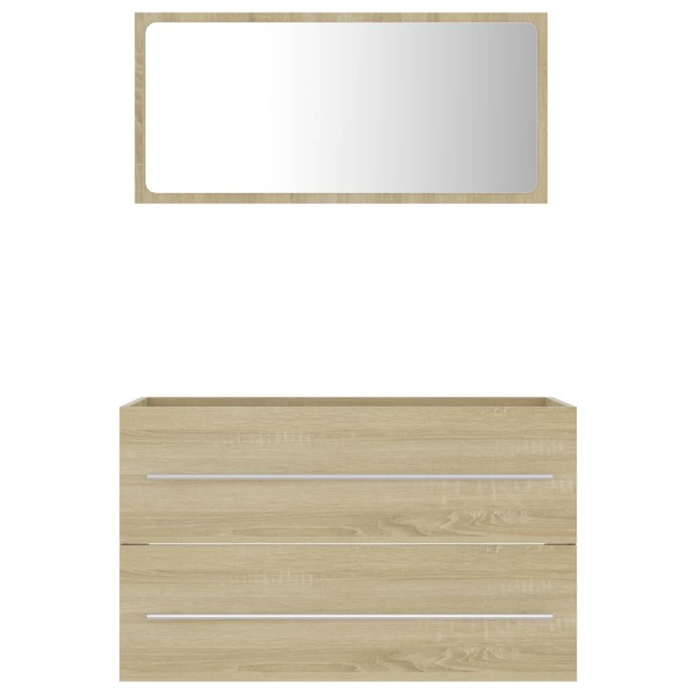 2 Piece Bathroom Furniture Set Sonoma Oak Chipboard - Image 2