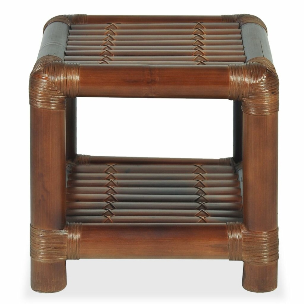 Bedside table 40x40x40 cm bamboo dark brown - Image 2