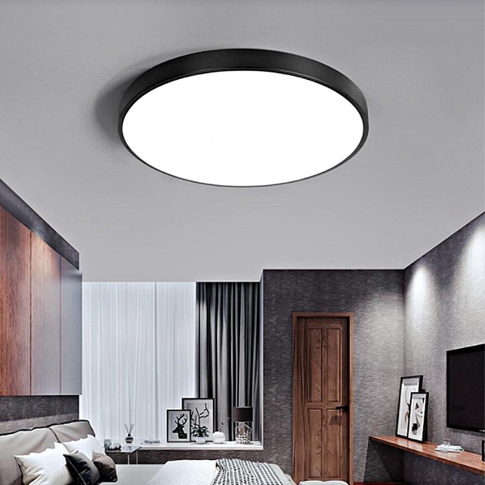 12W /18W /24W / 36W Modern Round LED Ceiling Light Living Room Fixture Lamp - 24W Black - Image 2