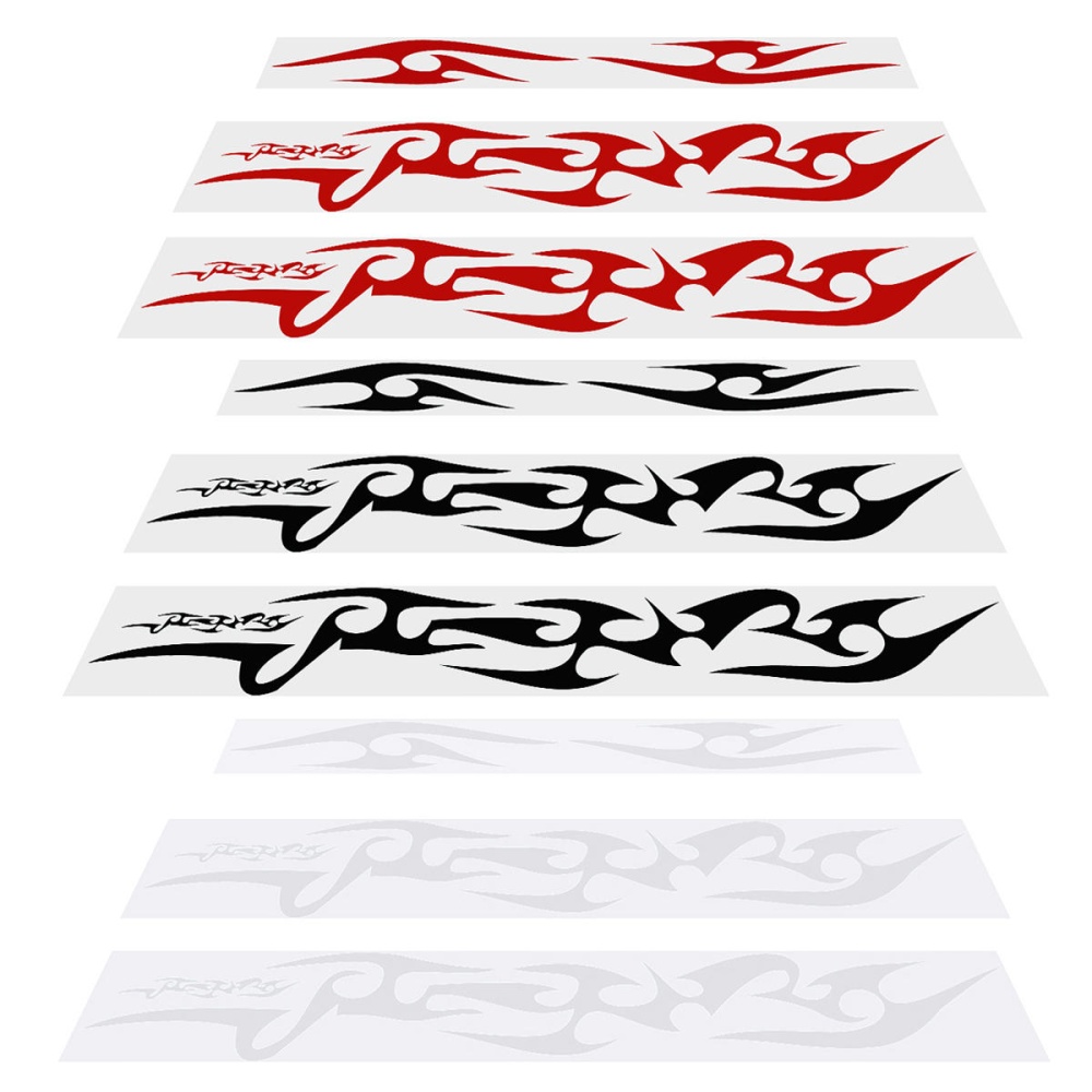 6pcs Universal Car Body Bumper Hood Flame Graphics Decals PVC Decal Stickers - Red - Image 2