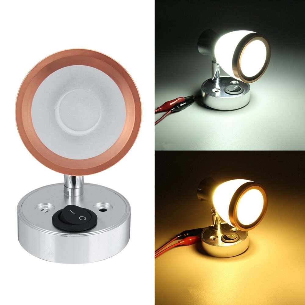 12V 3W LED Interior Frosted Glass LED Mini Spot Light Reading Night Lamp for Caravan Cabinet - Warm White - Image 2