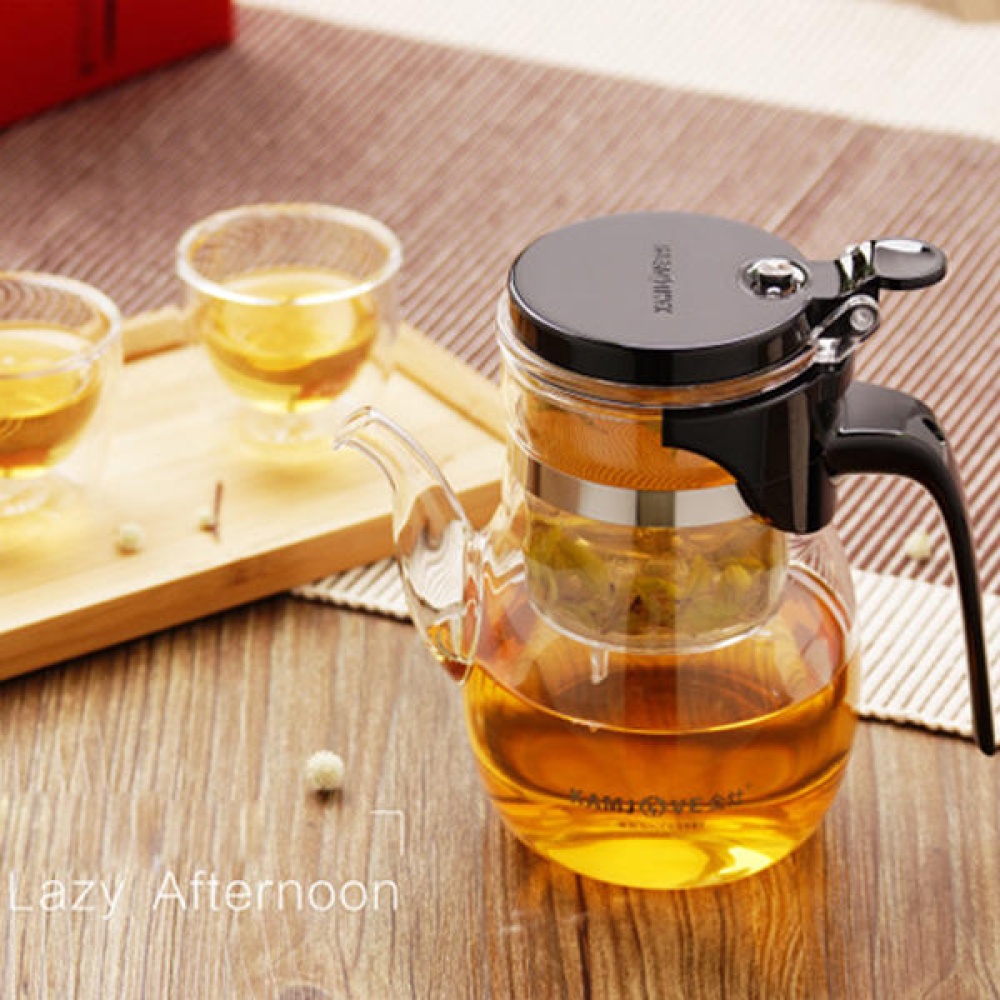 Crystal Clear Tea Glass Pot Tea Leaves Filtration Tea Pot Set - Image 2