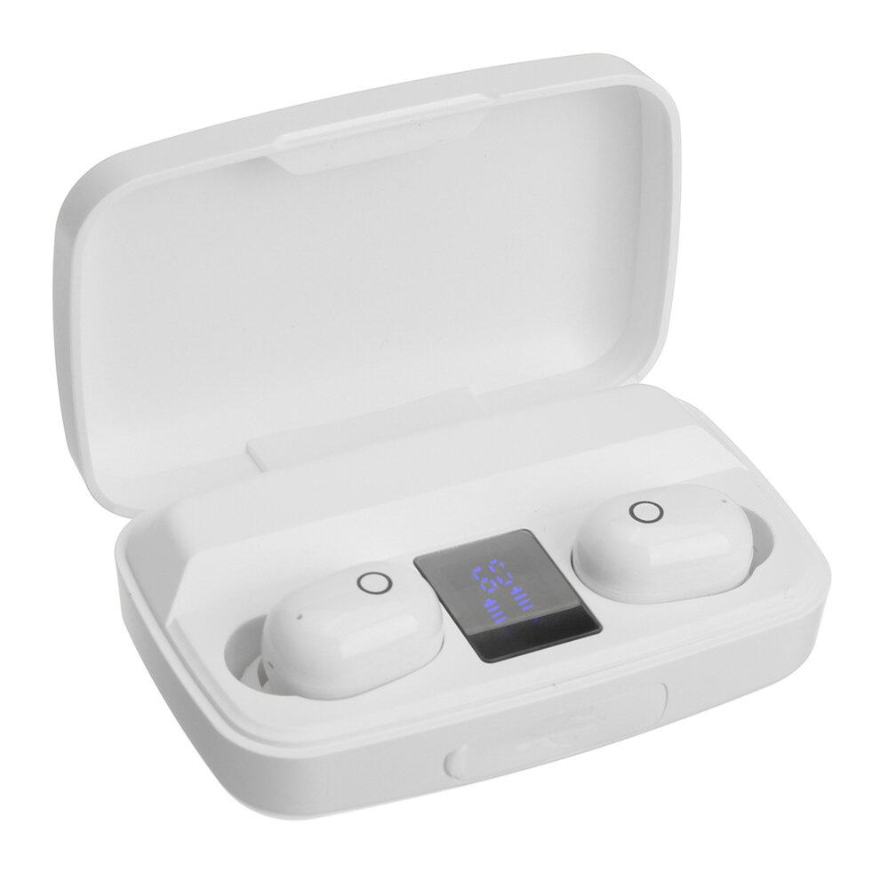 Bakeey TWS Wireless bluetooth 5.0 Earphone Touch LED Digital Display Sports Hifi Headset with Mic - Black