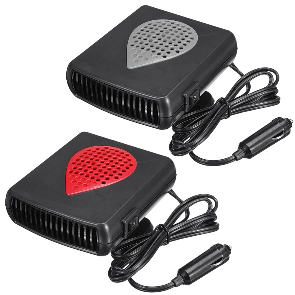 12V/24V 150W Car Portable Electric Heater Hot Heating Cooling Fan Defroster - Black & Red 24V - Image 2