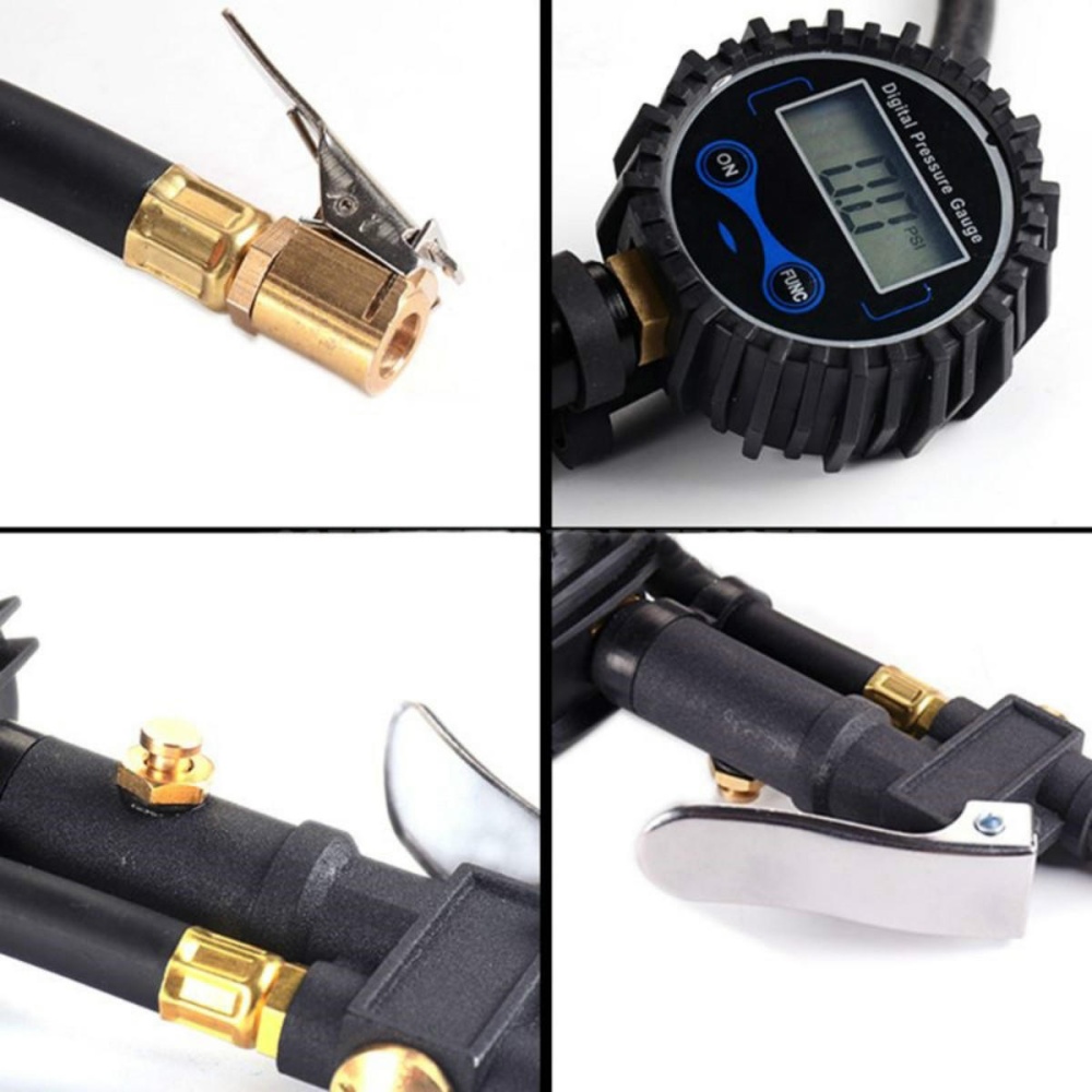 200Psi Digital Tire Pressure Gauge Night Vision With Blue Backlight LCD Display - Image 2