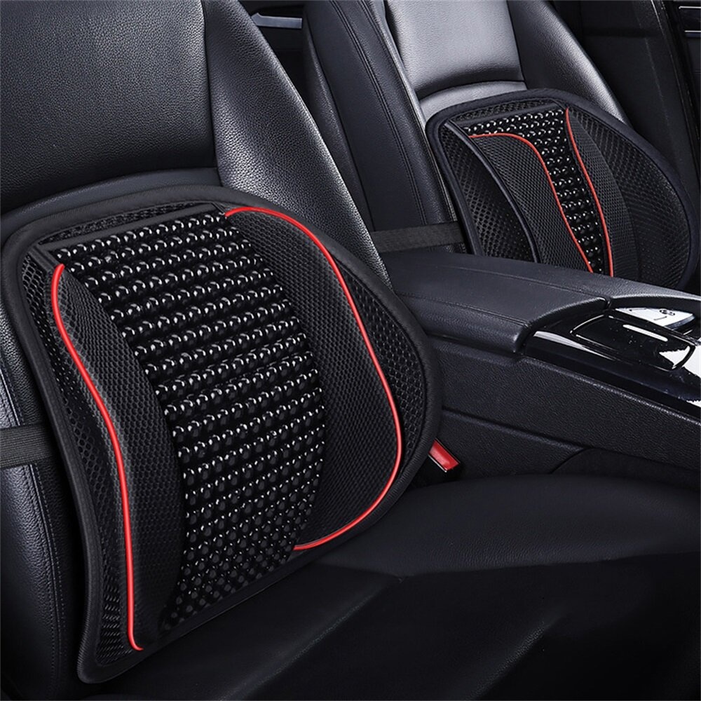 Universal Car Back Support Chair Cushion Massage Lumbar Support Waist Cushion Mesh Cushion Pad Wood Bead Pad For Car Office Home - #3 - Image 2