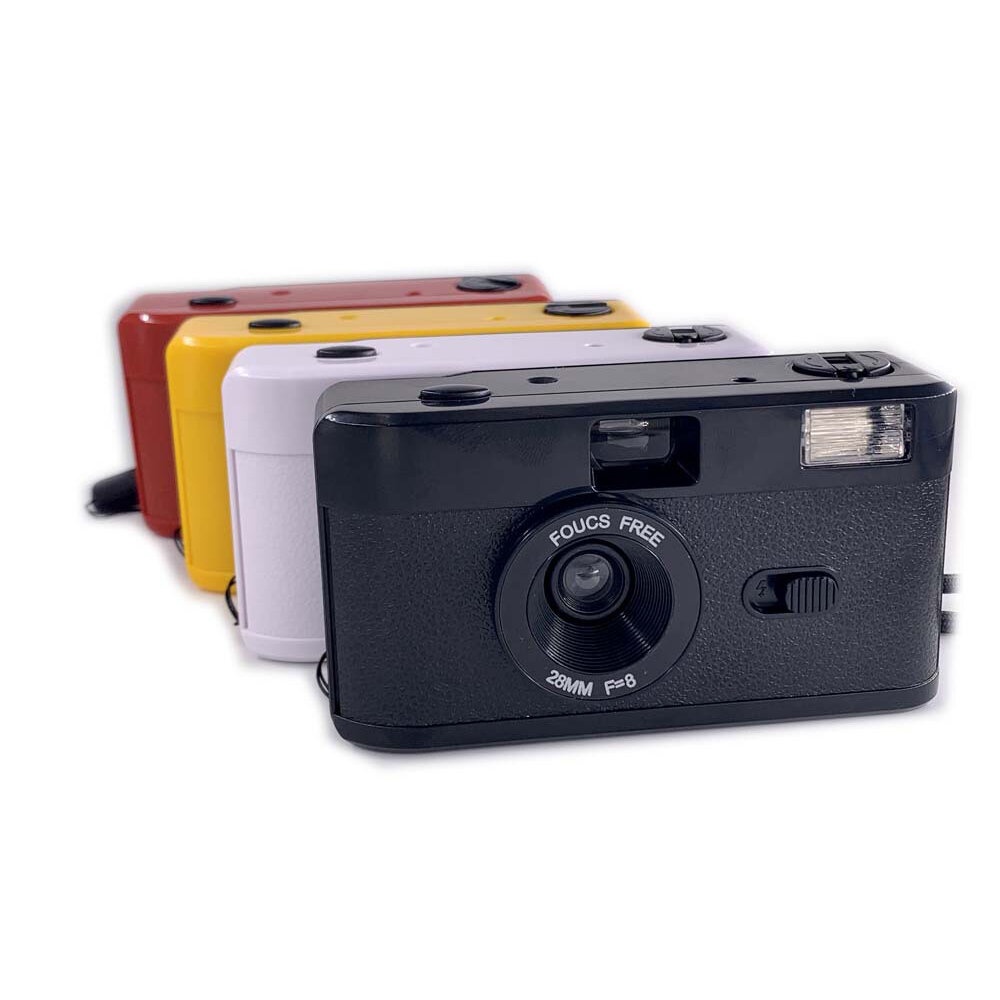 BHF-01 35mm Retro Film Camera Reusable Manual Cameras With Flash Light - White