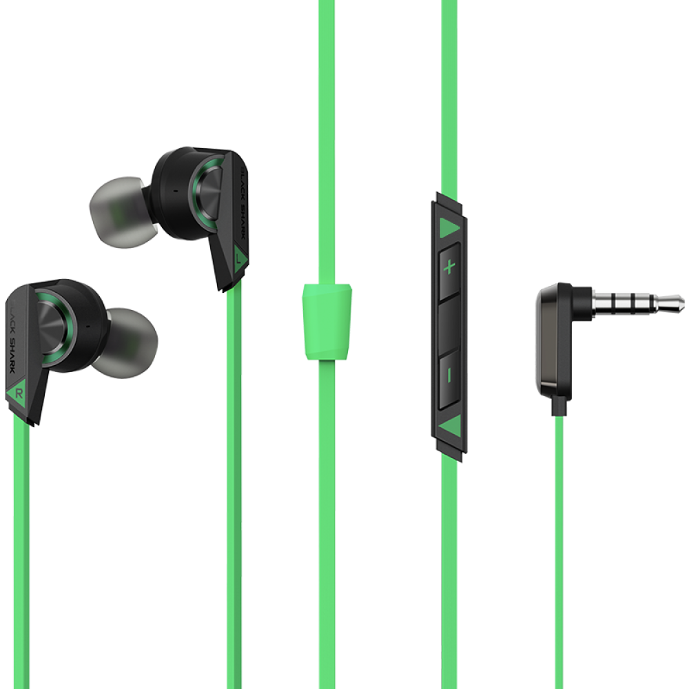 Black Shark 3.5mm Wired Headphones Balaced Armature Dynamic Dual Drivers HiFi Deep Bass Gaming Earbuds In-Ear Sports Earphones Earphone With Mic - Bl