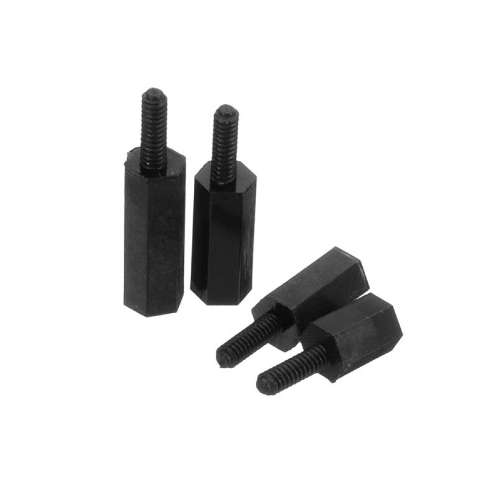 Suleve M2NH5 50pcs M2 Nylon Black Hex Screw PCB Standoff - 6mm - Image 2