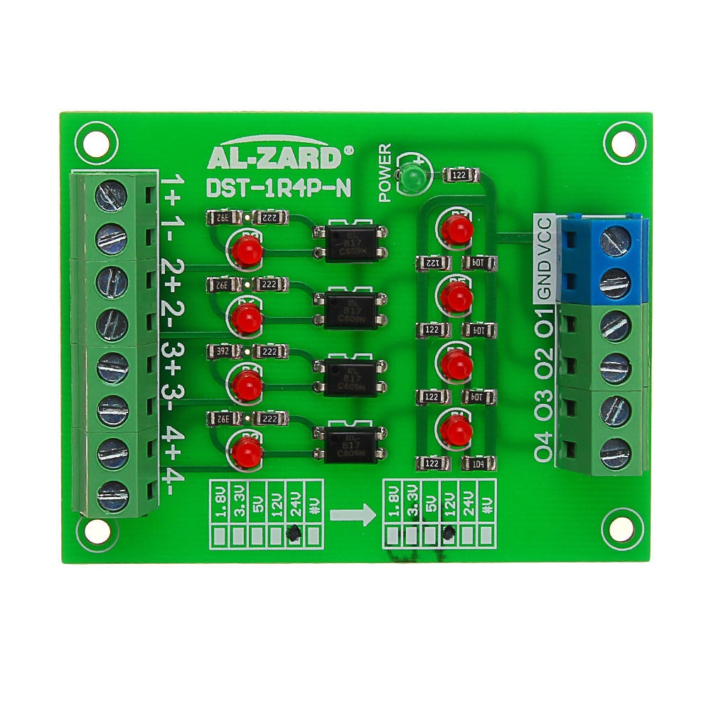 24V To 12V 4 Channel Optocoupler Isolation Board Isolated Module PLC Signal Level Voltage Converter Board 4Bit - Image 2