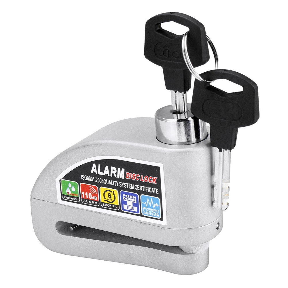 Metal Disc Brake Alarm Lock Motorcycle Scooter Security Anti-theft Wheel Lock - Yellow