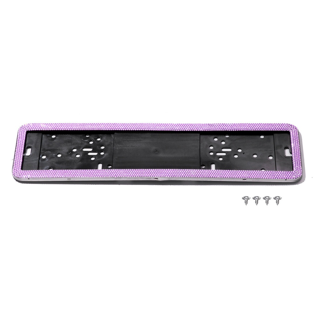 1PC Russian Car Licence Number Plate Frame Crystal Diamonds European License Plate Frame - Black