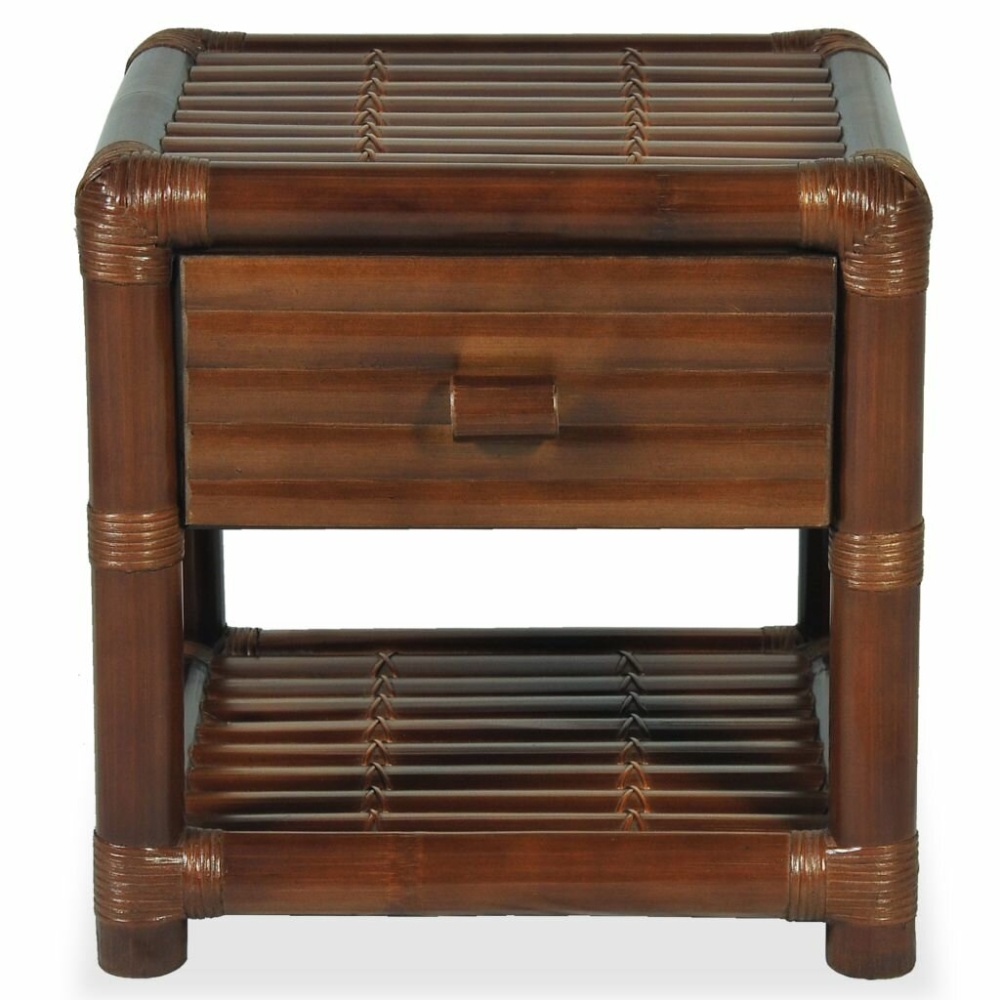 Bedside table 45x45x40 cm bamboo dark brown - Image 2