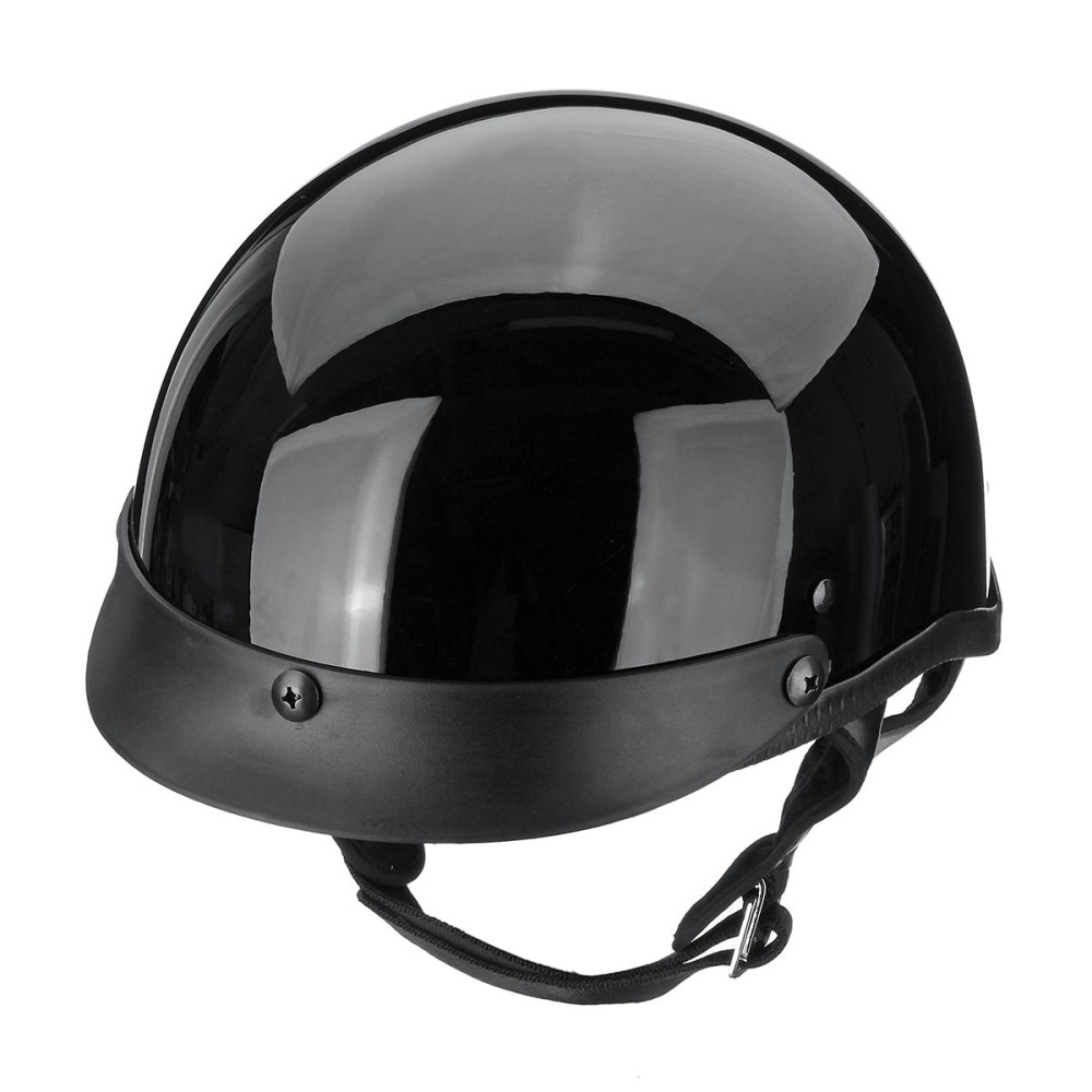 DOT CE Motorcycle Half Face Helmet Chopper Cruiser Scooter ABS Shell M-XXL Black - Matt Black M