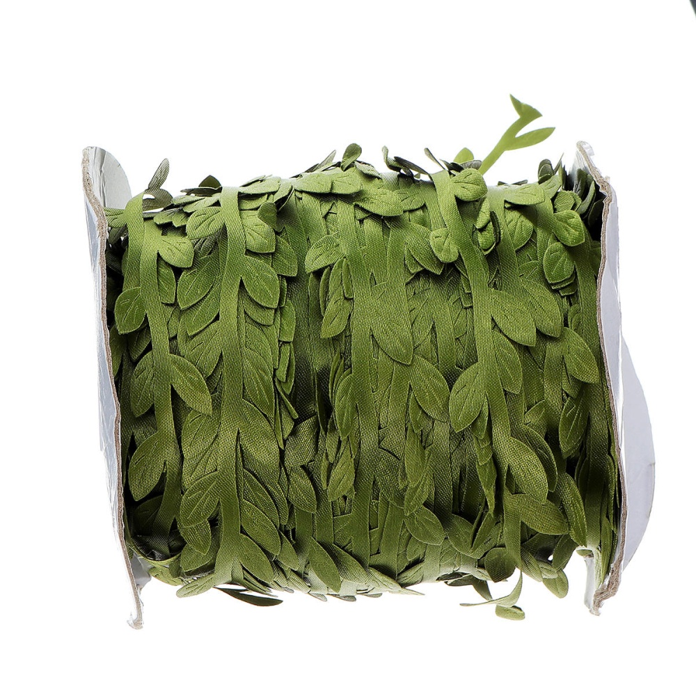 200m DIY Artificial Leaves Twine String With Leaf Fabric Leaves Flower Garlands Decorations - Image 2