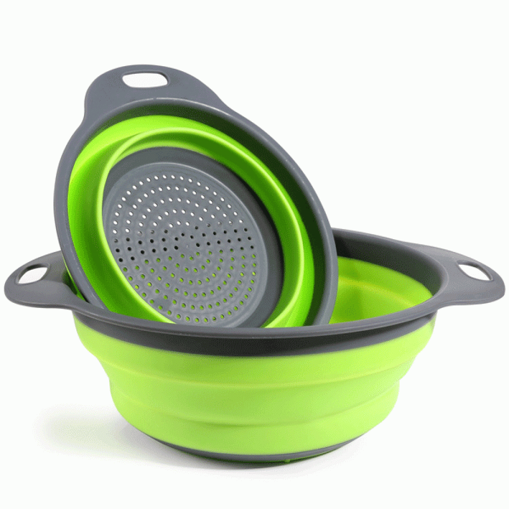 Honana CF-CO2 Silicone Foldable Colanders Strainer Drain Basket Fruit Vegetable Cleaning Basket - S - Image 2