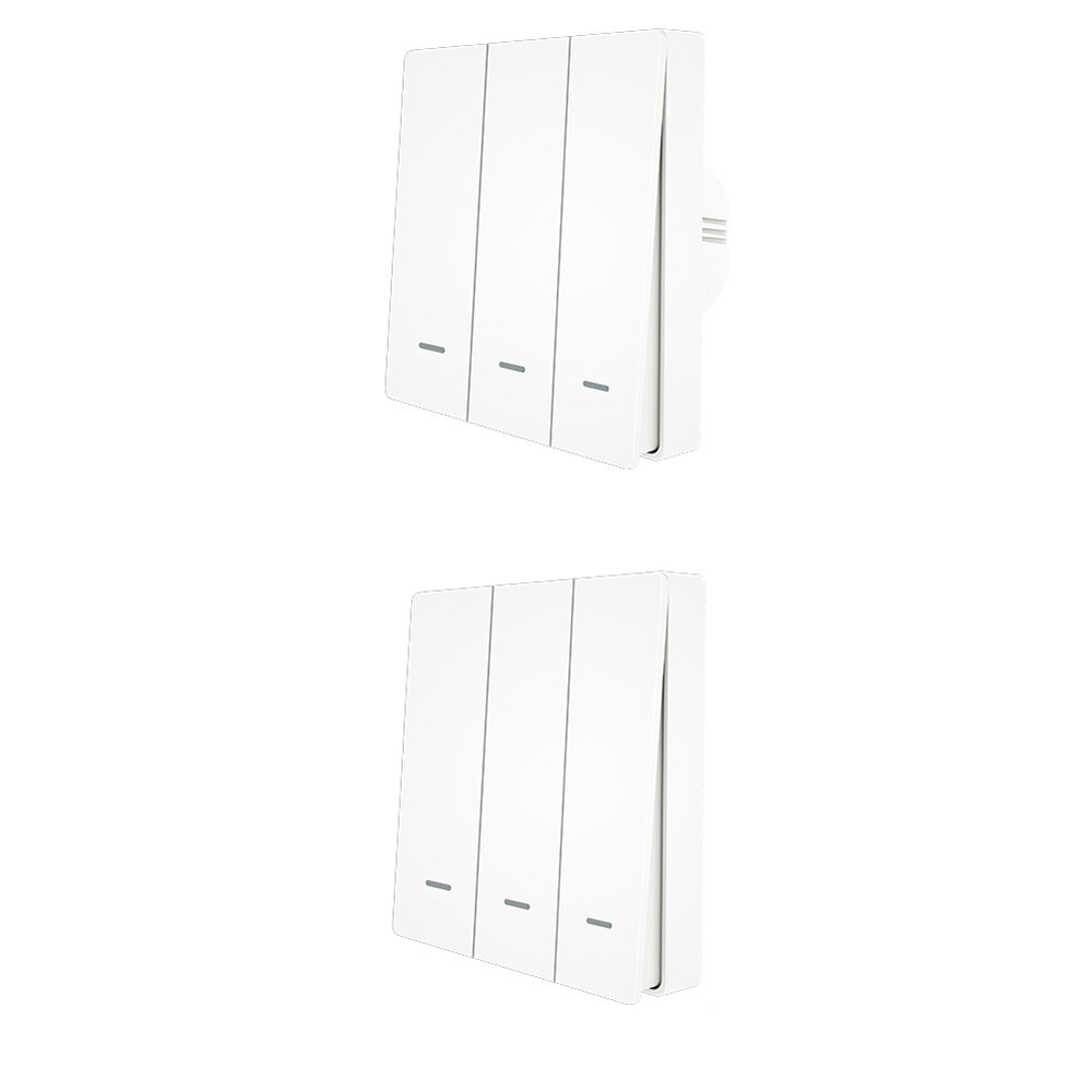 MoesHouse 3 Gang WiFi Smart Push Button Switch + 3 Gang RF433 Wall Panel Transmitter Smart Life Tuya App Remote Control Works with Alexa Google Home