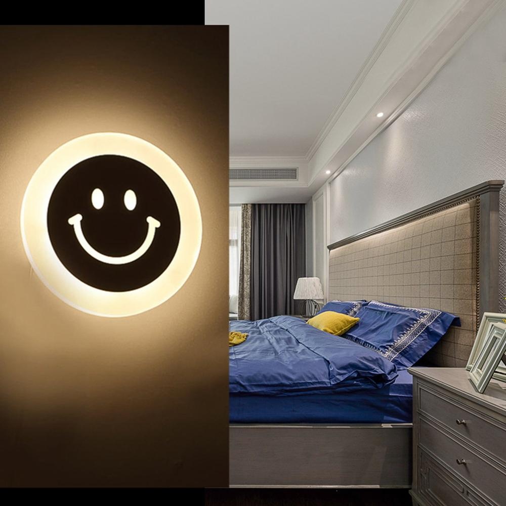 10W LED Round Smile Aisle Living Room Wall Light Indoor Bedside Lamp - Warm White - Image 2