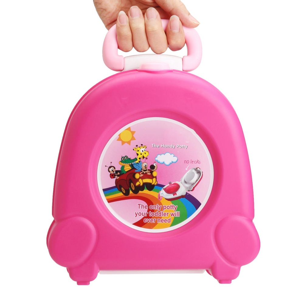 Kid Baby Toddler Toilet Portable Training Seat Travel Potty Urinal Pee Pot Chair - Claret