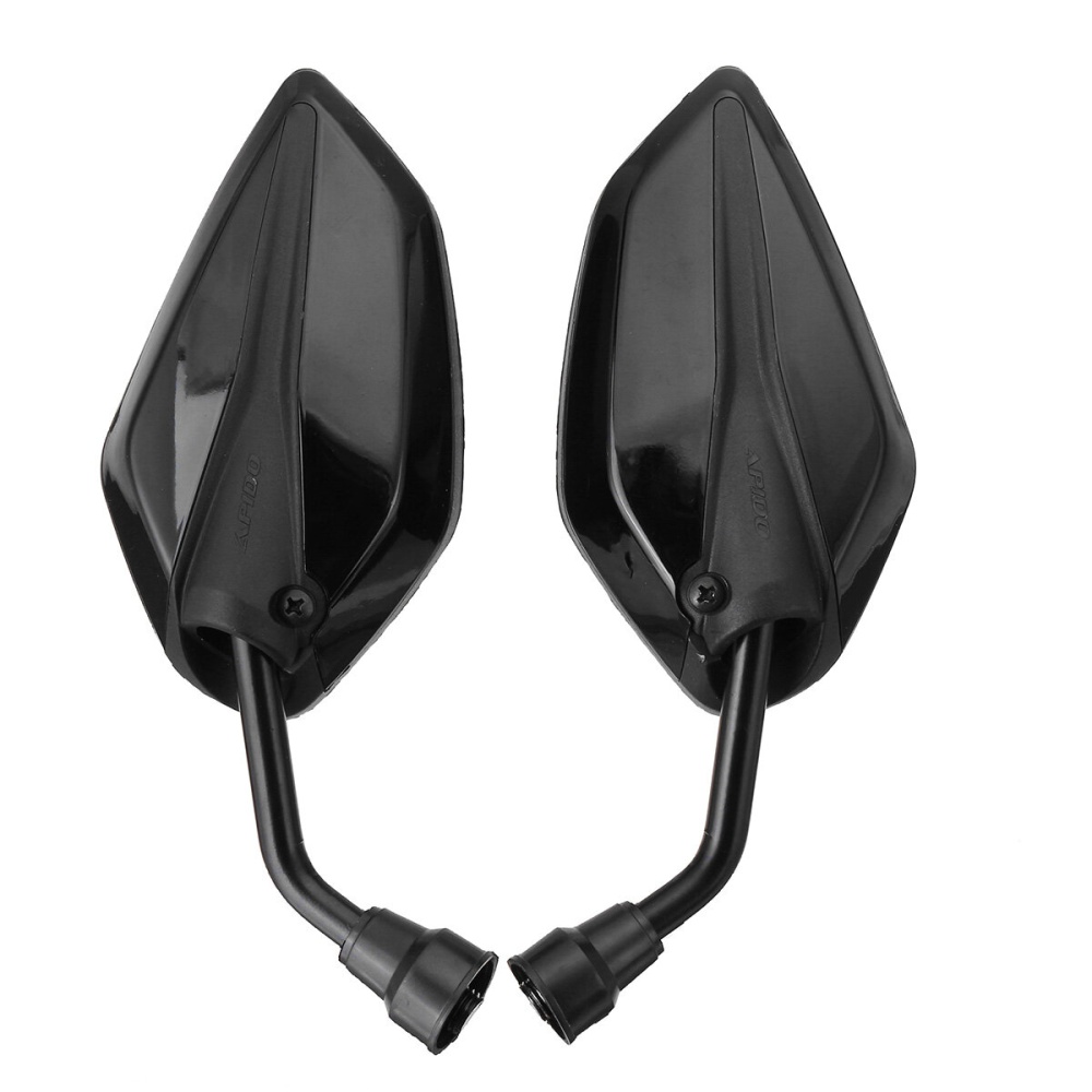 10MM Motorcycle Handlebar Rearview Side Mirrors DIY - Black - Image 2