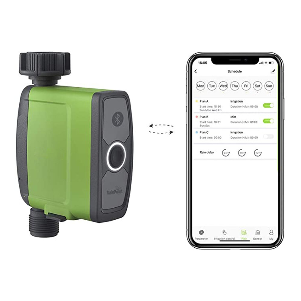 RSH-bluetooth-IC02 Sprinkler Timer bluetooth Water Timer Programmable Smart Hose Faucet Timer with Irrigation&Mist Mode Wireless Remote Control Irrig