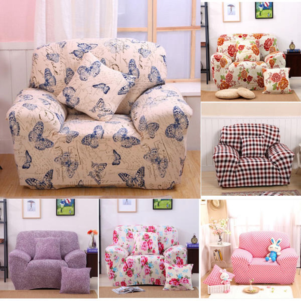 Creative Chair Covers Seater Textile Spandex Strench Flexible Printed Elastic Sofa Couch Cover Furniture Protector With Two Pillow Cases - #01 - Image 2