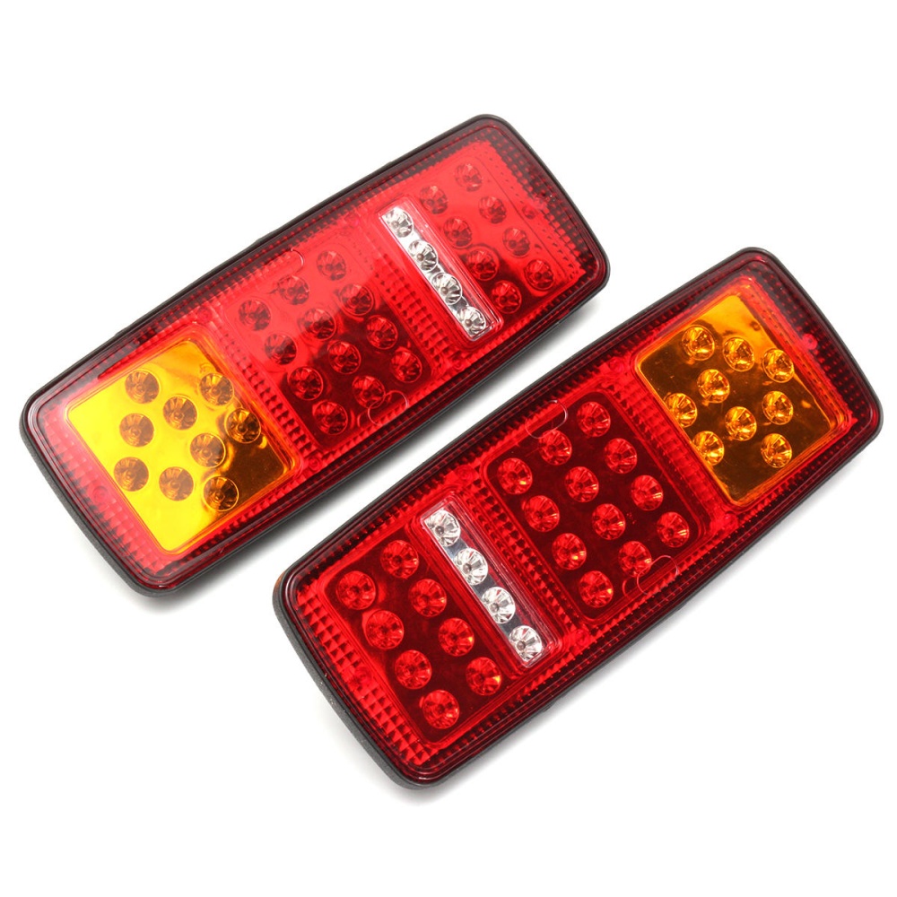 2Pcs 33LEDs Rear Tail Lights Stop Brake Reverse Turn Signal Indicator Lamps Waterproof Trailer Truck Bus Van 12V - Image 2