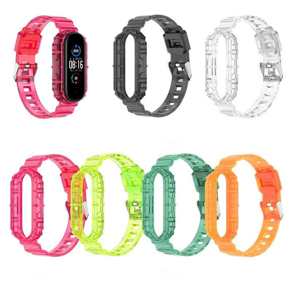 Bakeey Crystal Transparent Comfortable Lightweight Pure TPU Watch Band Strap Replacement for Xiaomi Mi Band 6 / Mi Band 5 Non-Original - White - Image 2