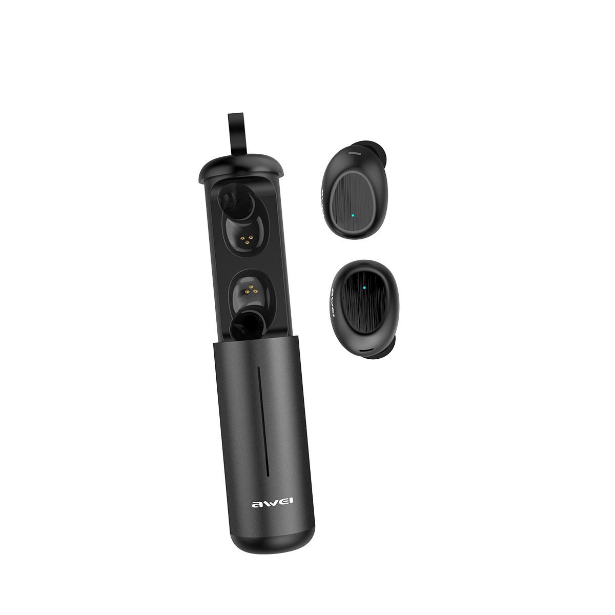 AWEI T55 TWS bluetooth 5.0 Sports Wireless Earphone Handsfree Gaming Headset with Charge Case for iPhone - Black - Image 2