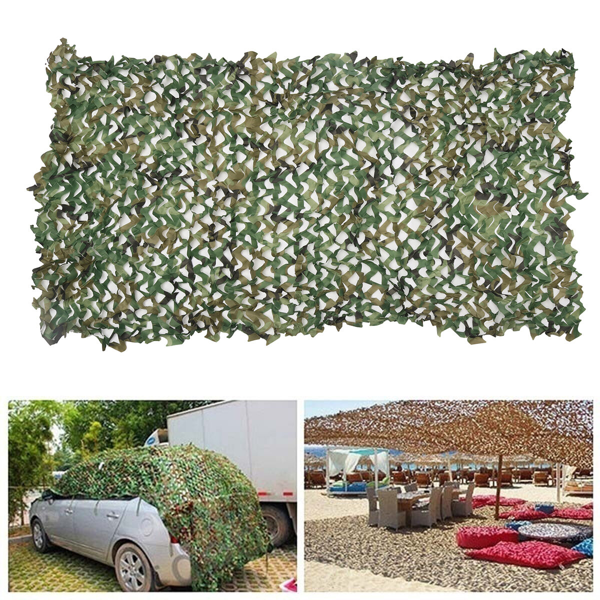 Camouflage Net Camouflage Net Shading Net Decoration Net Courtyard Camping Outdoor Army Military Sun Shelter Car Cover - 4x2m 1 - Image 2