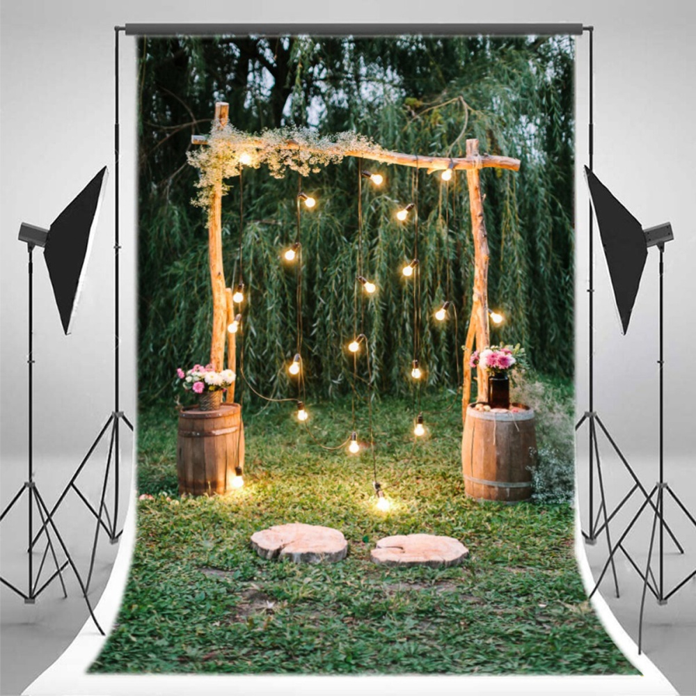 5x3ft 7x5ft 9x6ft E71508 Ethylene Propylene Lawn Flower Forest Wedding Photography Backdrop Photo Background - 150x90cm - Image 2