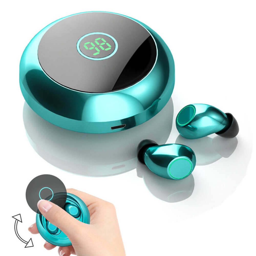 Bakeey T50 TWS bluetooth Earphones Slide Open Headphones HIFI Stereo Waterproof Sports Headset LED Display Touch Earbuds with Mic - Black