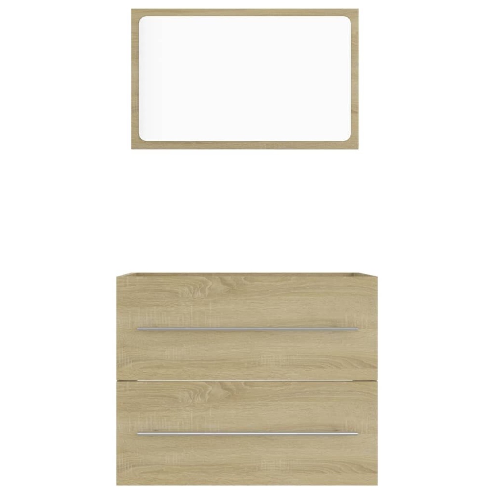 2 Piece Bathroom Furniture Set Sonoma Oak Chipboard - Image 2