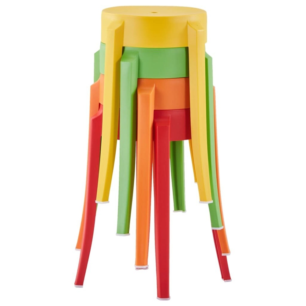 Stools stackable 4 pcs plastic multicolor - Image 2