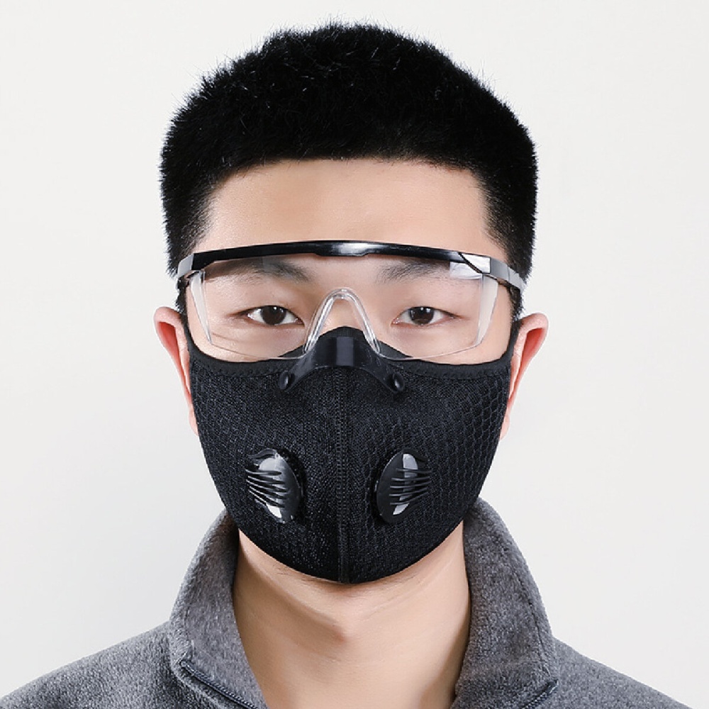 Cotton Mask 5-Layer Protect Cycling Face Masks Anti Smoke Dust Fog PM2.5 Anti-Pollution with Breathing Valve - Filter - Image 2