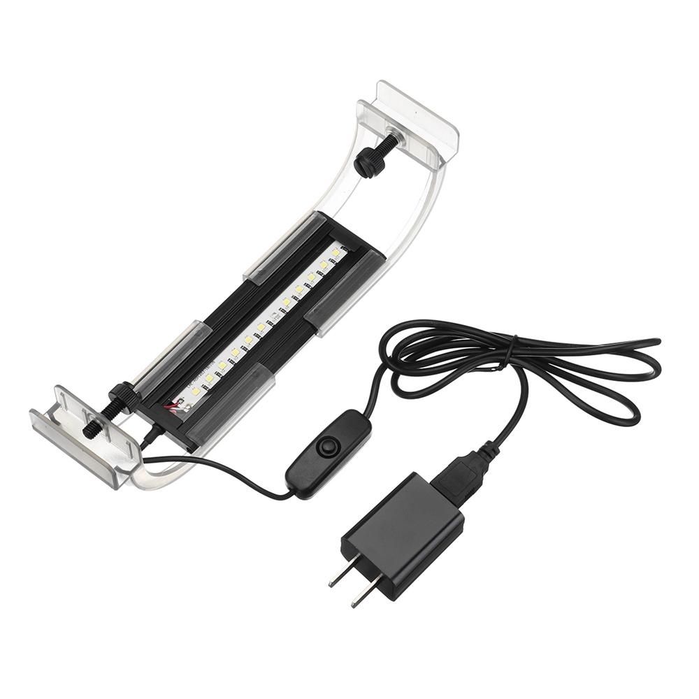 2W 13cm Adjustable 2835 LED Aquarium Fish Tank Super Slim Light Lamp Black - Image 2