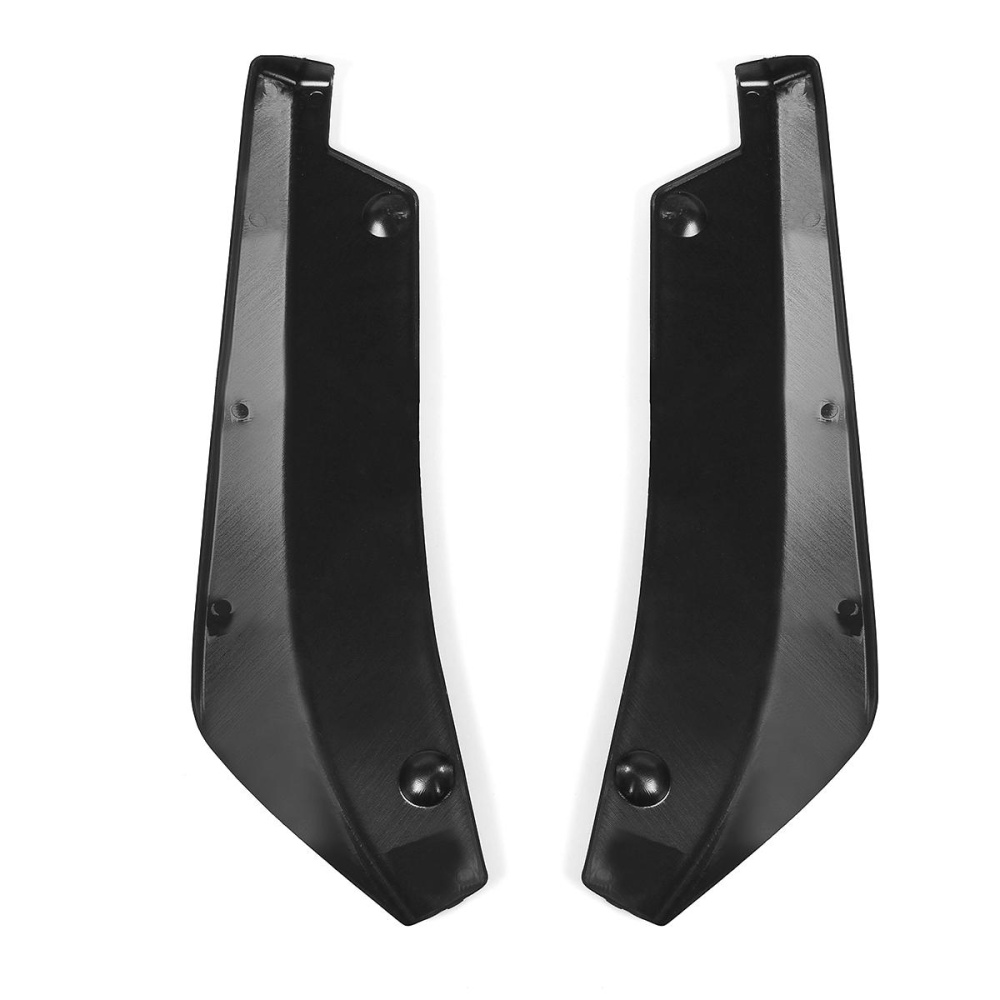 Universal Car Rear Bumper Protector Lip Wrap Angle Splitters Bright Black 2pcs - Image 2