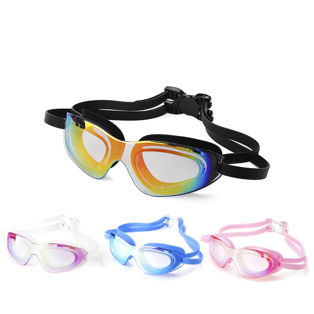 Swim Goggles Adult Waterproof Anti-Fog UV Protect Swimming Diving Glasses W/ Box - Blue
