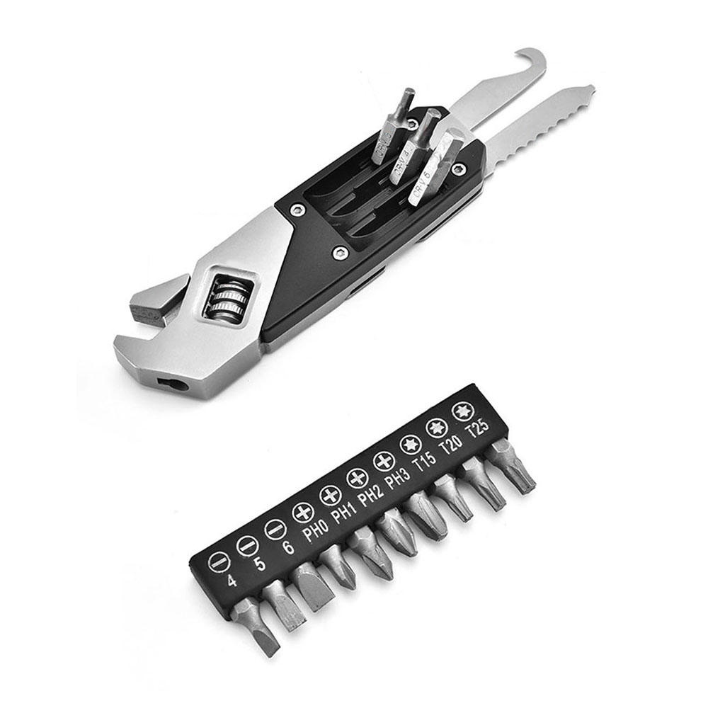 Stainless Steel Adjustable Wrench Folding Allen Wrench Multi-Function Wrench With Screwdriver - Image 2