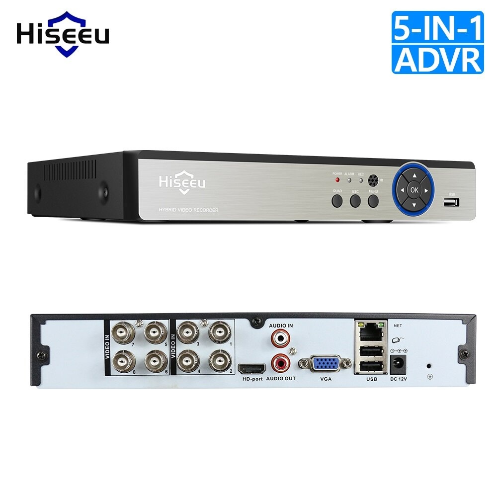 Hiseeu 8CH 960P 1080P 5 in 1 DVR Video Recorder for AHD Camera Analog Camera IP Camera P2P Cctv System DVR H.264 VGA HDMI